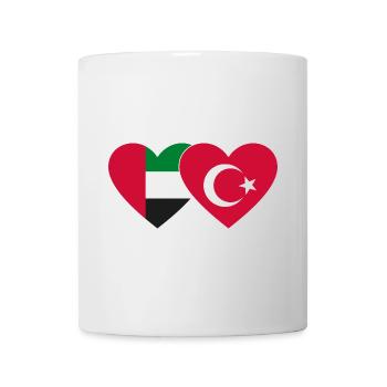 Émirats arabes unis Turquie Drapeau Coeur - Mug blanc - blanc - Devant
