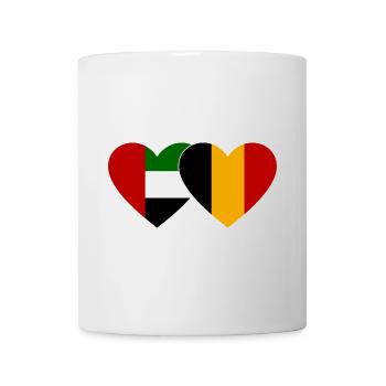 Émirats arabes unis Belgique Drapeau Coeur - Mug blanc - blanc - Devant