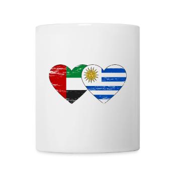 Vereinigte Arabische Emirate Uruguay Flagge Herz - Tasse - Weiß - Vorne