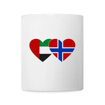 Vereinigte Arabische Emirate Norwegen Flagge Herz - Tasse - Weiß - Vorne