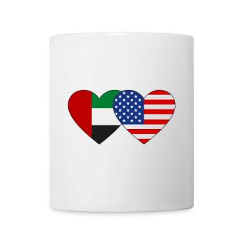 Vereinigte Arabische Emirate USA Flagge Herz - Tasse - Weiß - Vorne