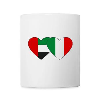 United Arab Emirates Italy Flag Heart - Mug - white - Front