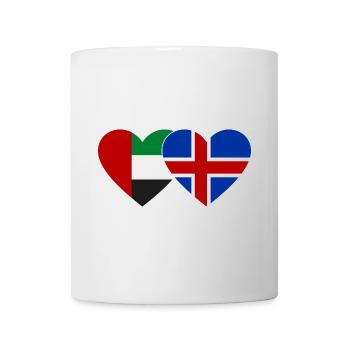 United Arab Emirates Iceland Flag Heart - Mug - white - Front
