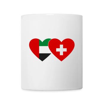 Émirats arabes unis Suisse Drapeau Coeur - Mug blanc - blanc - Devant