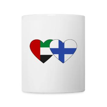 Vereinigte Arabische Emirate Finnland Flagge Herz - Tasse - Weiß - Vorne