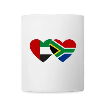 United Arab Emirates South Africa Flag Heart - Mug - white - Front