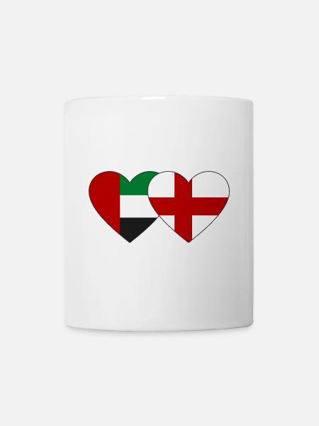 Vereinigte Arabische Emirate England Flagge Herz - Tasse - Weiß