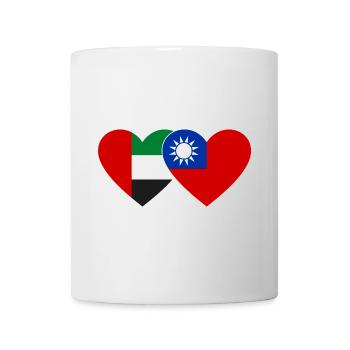 Vereinigte Arabische Emirate Taiwan Flagge Herz - Tasse - Weiß - Vorne