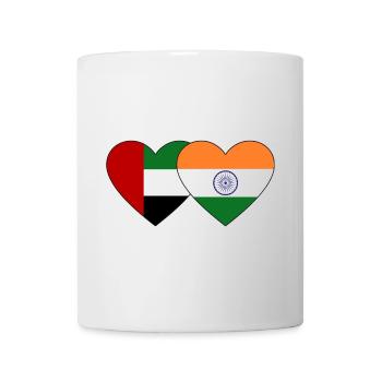 United Arab Emirates India Flag Heart - Mug - white - Front
