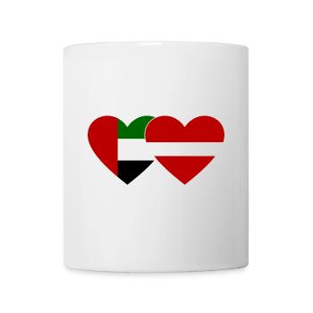 United Arab Emirates Latvia Flag Heart - Mug - white - Front