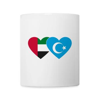 United Arab Emirates Uyghur Flag Heart - Mug - white - Front