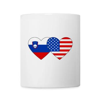 Slowenien USA Flagge Herz - Tasse - Weiß - Vorne