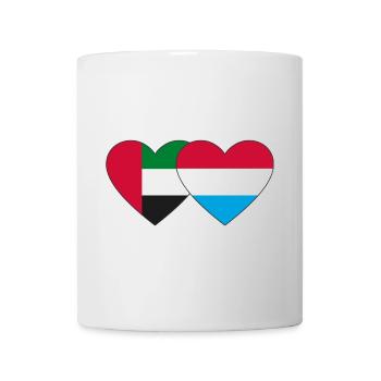 Vereinigte Arabische Emirate Luxemburg Flagge Herz - Tasse - Weiß - Vorne