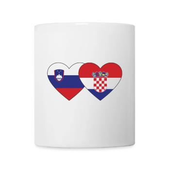 Slowenien Kroatien Flagge Herz - Tasse - Weiß - Vorne