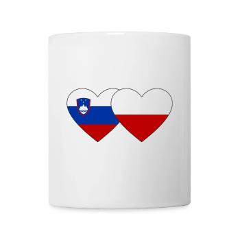 Slowenien Polen Flagge Herz - Tasse - Weiß - Vorne