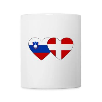 Slowenien Dänemark Flagge Herz - Tasse - Weiß - Vorne