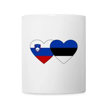 Slovenia Estonia Flag Heart - Mug - white - Front