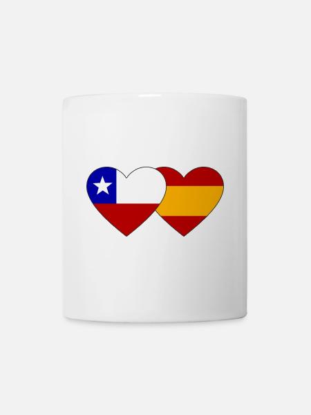 Chile Spanien Flagge Herz - Tasse - Weiß
