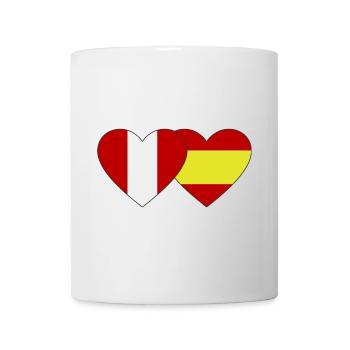 Peru Spanien Flagge Herz - Tasse - Weiß - Vorne