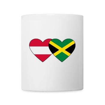 Österreich Jamaika Flagge Herz - Tasse - Weiß - Vorne