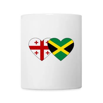 Georgien Jamaika Flagge Herz - Tasse - Weiß - Vorne