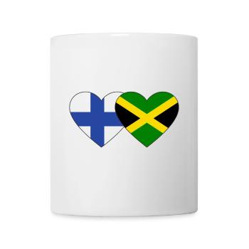 Finnland Jamaika Flagge Herz - Tasse - Weiß - Vorne