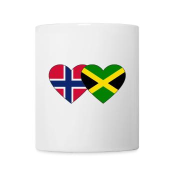 Norwegen Jamaika Flagge Herz - Tasse - Weiß - Vorne