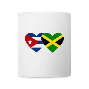 Kuba Jamaika Flagge Herz - Tasse - Weiß - Vorne