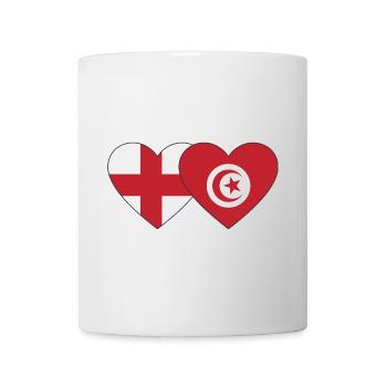 England Tunisia Flag Heart - Mug - white - Front