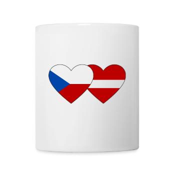 République tchèque Lettonie Drapeau Coeur - Mug blanc - blanc - Devant