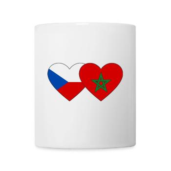 Tschechien Marokko Flagge Herz - Tasse - Weiß - Vorne