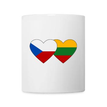 Tschechien Litauen Flagge Herz - Tasse - Weiß - Vorne