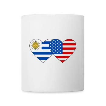 Uruguay USA Flagge Herz - Tasse - Weiß - Vorne