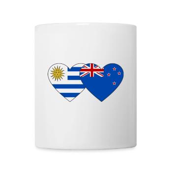 Uruguay Neuseeland Flagge Herz - Tasse - Weiß - Vorne