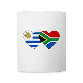 Uruguay South Africa Flag Heart - Mug - white - Front