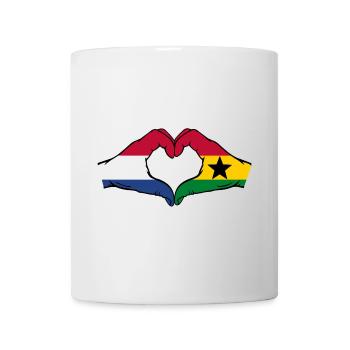 Holland Ghana Flag Hands Heart Shape - Mug - white - Front