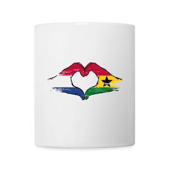 Holland Ghana Flagge Hände Herzform used - Tasse - Weiß - Vorne