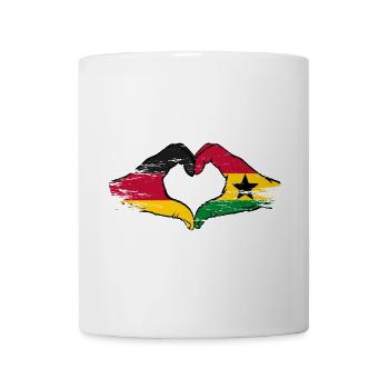 Deutschland Ghana Flagge Hände Herzform used - Tasse - Weiß - Vorne
