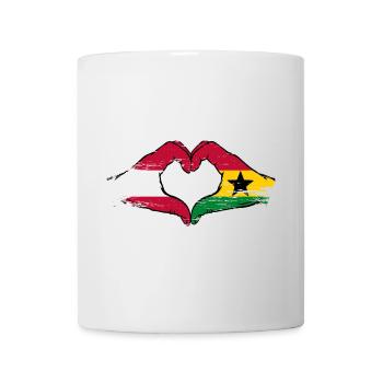 Austria Ghana flag hands heart shape used - Mug - white - Front