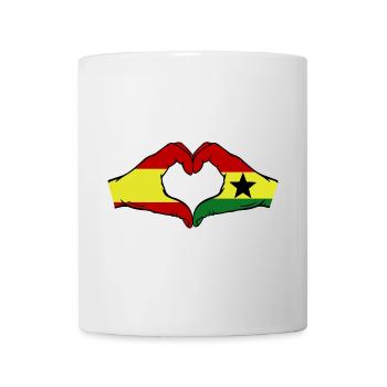 Spanien Ghana Flagge Hände Herzform - Tasse - Weiß - Vorne