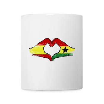 Spanien Ghana Flagge Hände Herzform used - Tasse - Weiß - Vorne