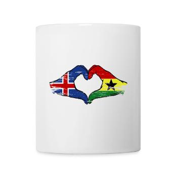 Island Ghana Flagge Hände Herzform used - Tasse - Weiß - Vorne