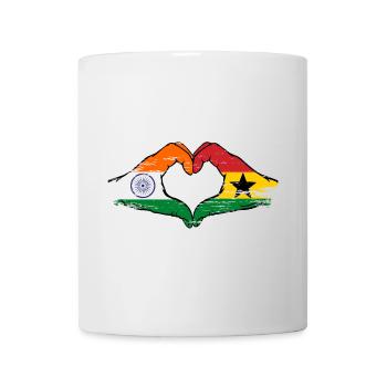 India Ghana flag hands heart shape used - Mug - white - Front