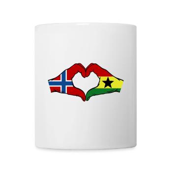 Norway Ghana Flag Hands Heart Shape - Mug - white - Front