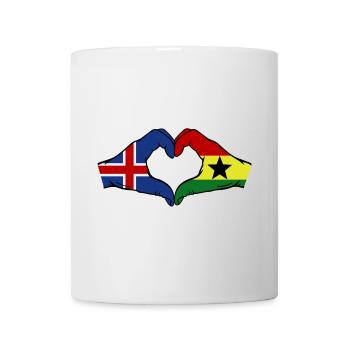 Iceland Ghana Flag Hands Heart Shape - Mug - white - Front