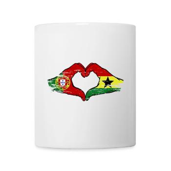 Portugal Ghana Drapeau Coeur - Mug blanc - blanc - Devant
