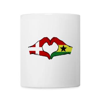 Dänemark Ghana Flagge Hände Herzform - Tasse - Weiß - Vorne