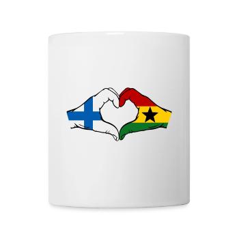 Finlande Ghana Drapeau Mains Coeur Forme - Mug blanc - blanc - Devant