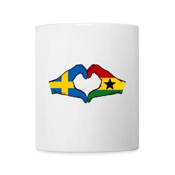 Schweden Ghana Flagge Hände Herzform - Tasse - Weiß - Vorne