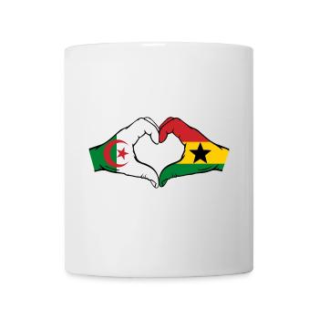 Algeria Ghana Flag Hands Heart Shape - Mug - white - Front